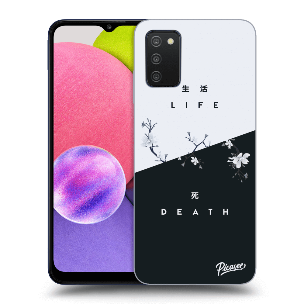 Picasee silikonový průhledný obal pro Samsung Galaxy A03s A037G - Life - Death