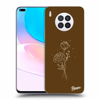 Obal pro Huawei Nova 8i - Brown flowers