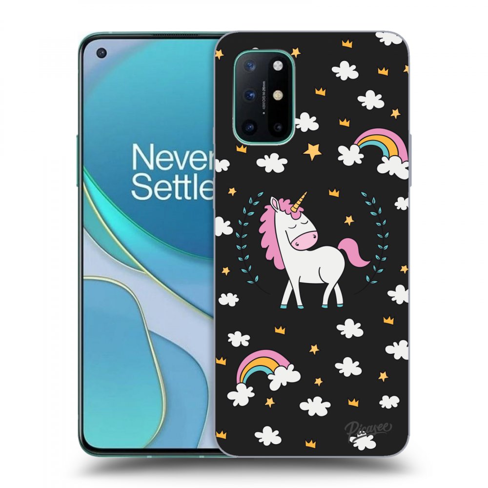 Picasee silikonový černý obal pro OnePlus 8T - Unicorn star heaven