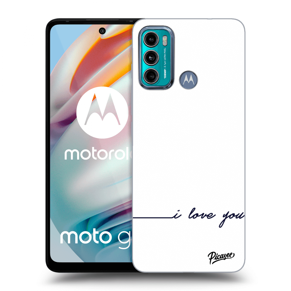 Picasee silikonový průhledný obal pro Motorola Moto G60 - I love you