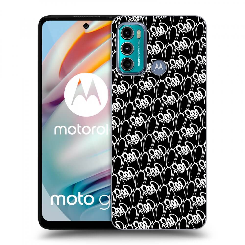 Picasee silikonový černý obal pro Motorola Moto G60 - Separ - White On Black 2