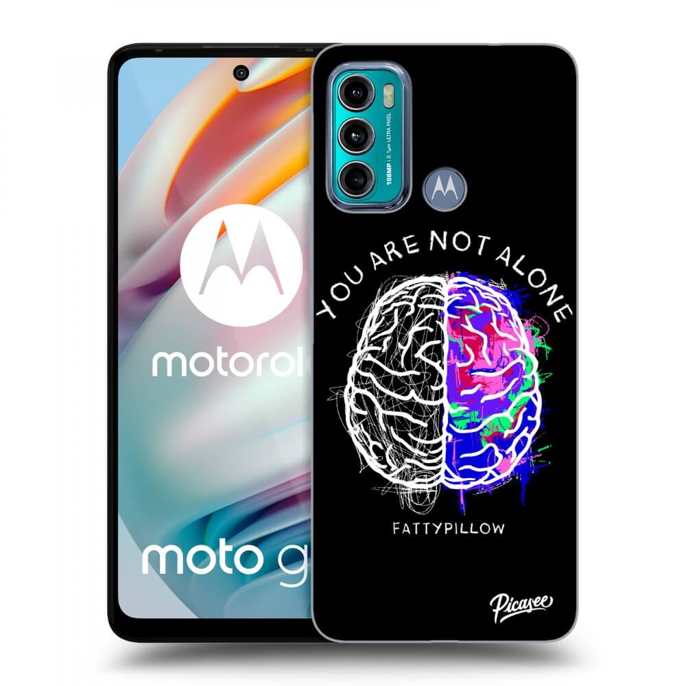 Picasee silikonový průhledný obal pro Motorola Moto G60 - Brain - White