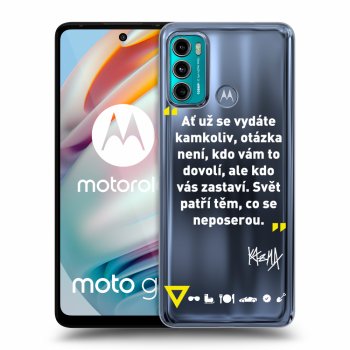 Picasee silikonový průhledný obal pro Motorola Moto G60 - Kazma - SVĚT PATŘÍ TĚM, CO SE NEPOSEROU