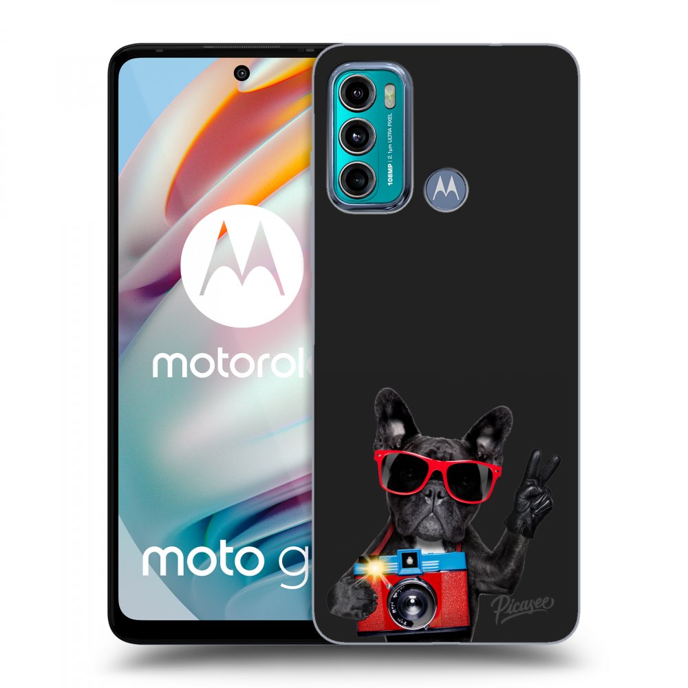 Picasee silikonový černý obal pro Motorola Moto G60 - French Bulldog