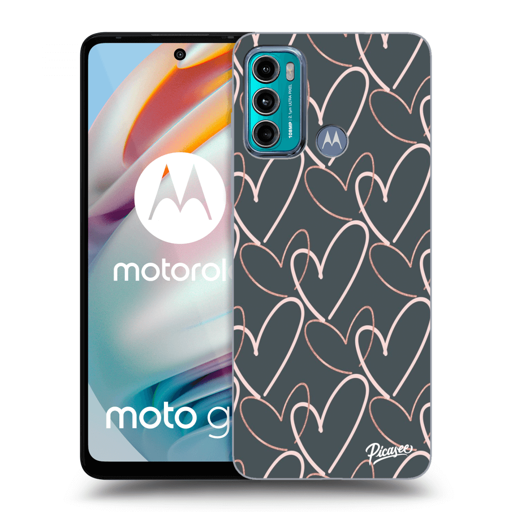 Picasee silikonový černý obal pro Motorola Moto G60 - Lots of love