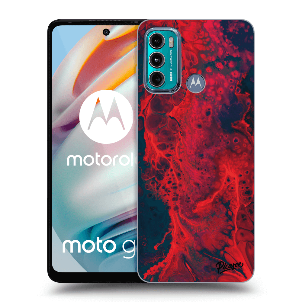 Picasee silikonový černý obal pro Motorola Moto G60 - Organic red