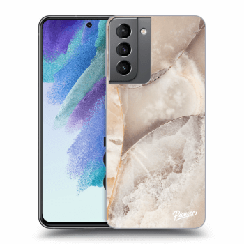 Picasee silikonový průhledný obal pro Samsung Galaxy S21 FE 5G - Cream marble