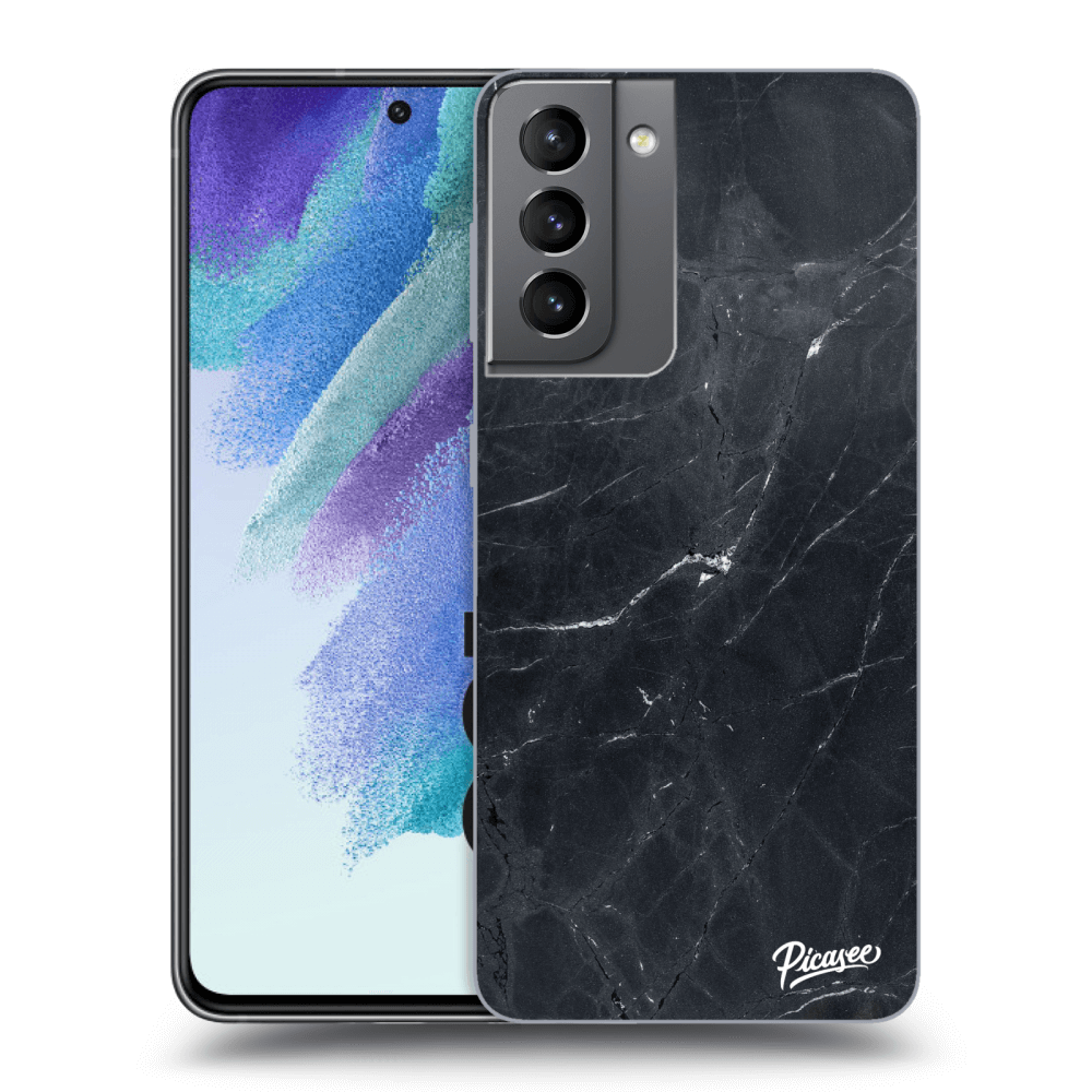 Picasee silikonový průhledný obal pro Samsung Galaxy S21 FE 5G - Black marble