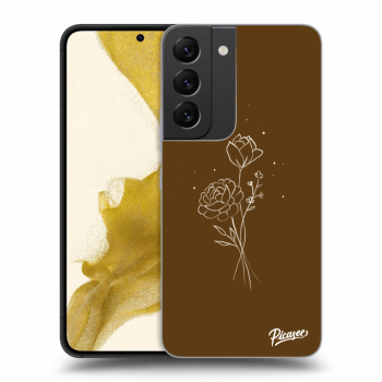 Obal pro Samsung Galaxy S22 5G - Brown flowers