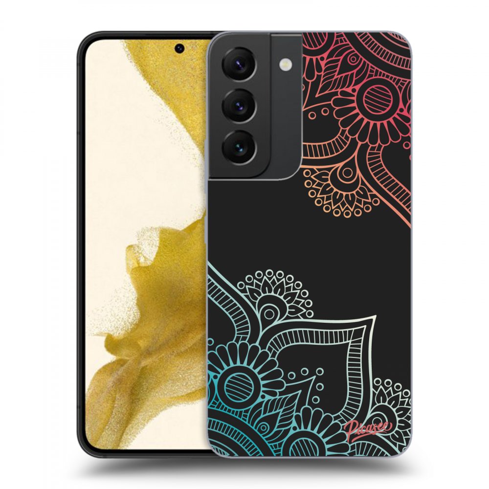Picasee silikonový černý obal pro Samsung Galaxy S22 5G - Flowers pattern
