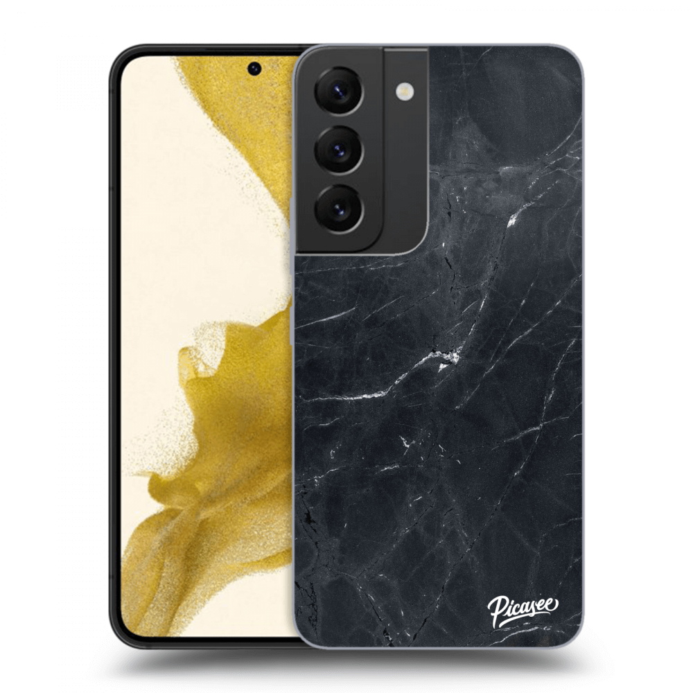 Picasee silikonový průhledný obal pro Samsung Galaxy S22 5G - Black marble