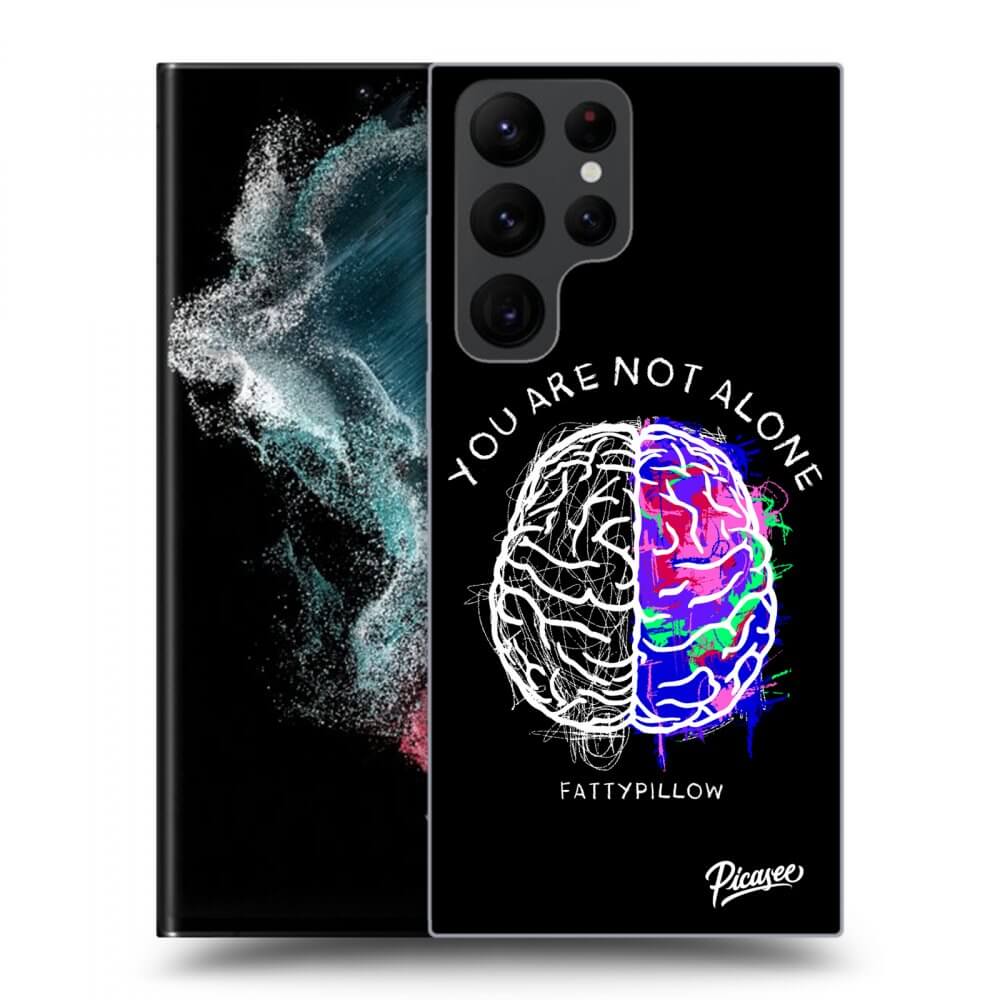 Picasee silikonový černý obal pro Samsung Galaxy S22 Ultra 5G - Brain - White