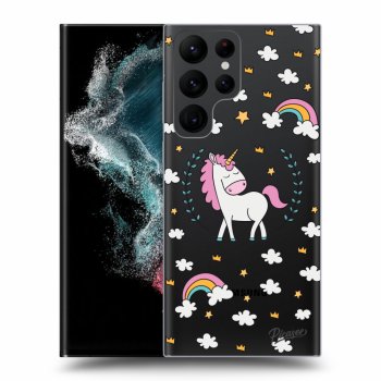 Picasee silikonový průhledný obal pro Samsung Galaxy S22 Ultra 5G - Unicorn star heaven
