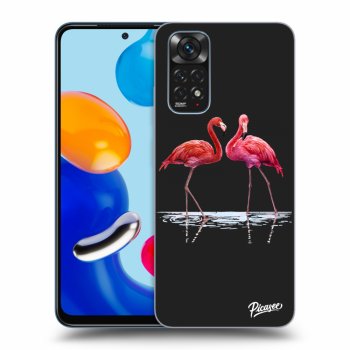 Picasee silikonový černý obal pro Xiaomi Redmi Note 11 - Flamingos couple