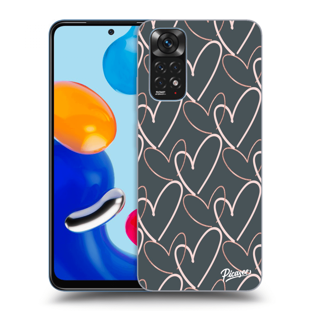 Picasee silikonový černý obal pro Xiaomi Redmi Note 11 - Lots of love