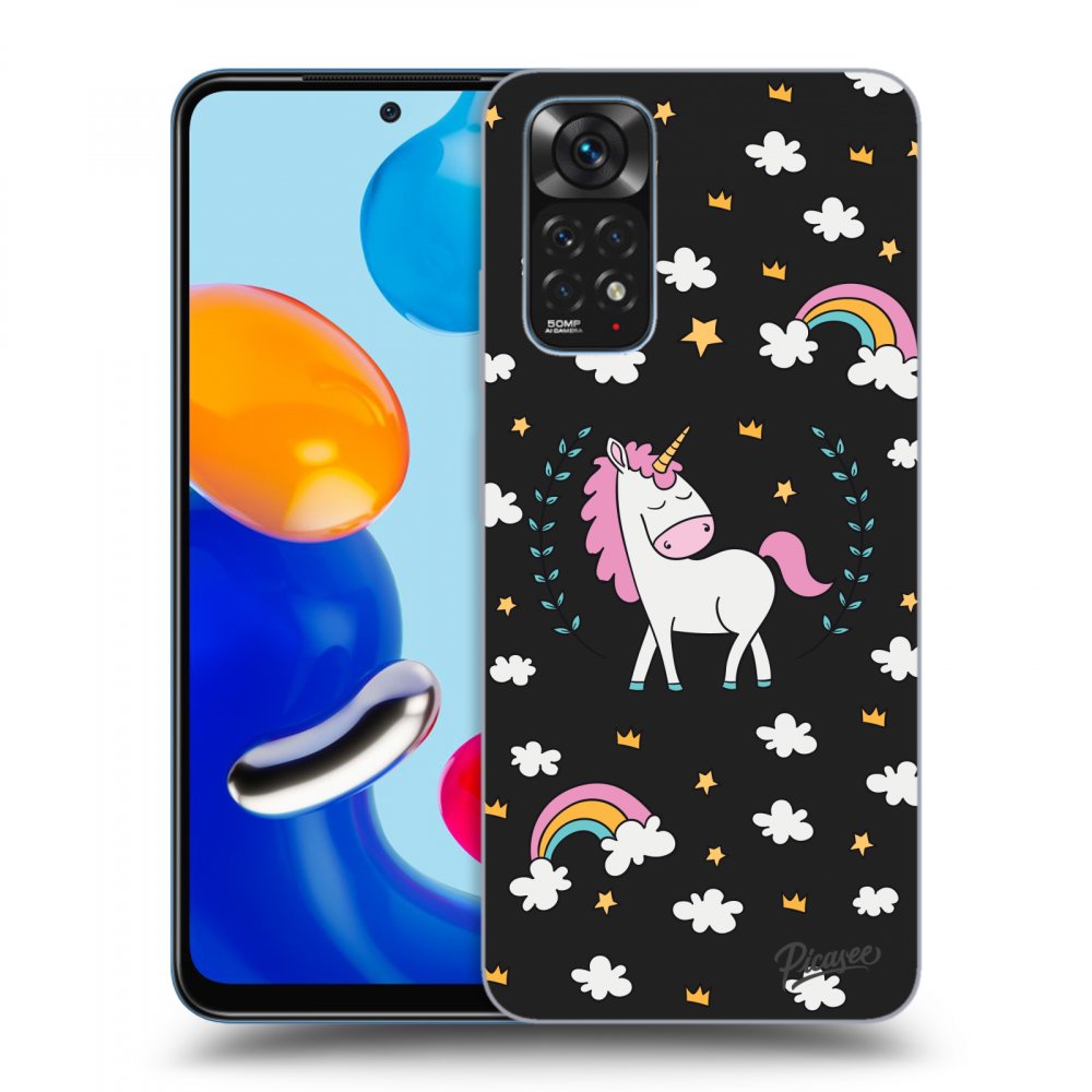 Picasee silikonový černý obal pro Xiaomi Redmi Note 11S 4G - Unicorn star heaven