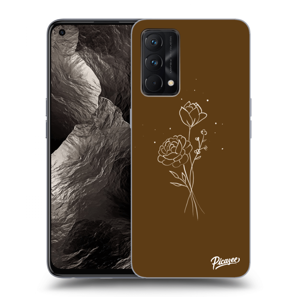 Picasee silikonový černý obal pro Realme GT Master Edition 5G - Brown flowers