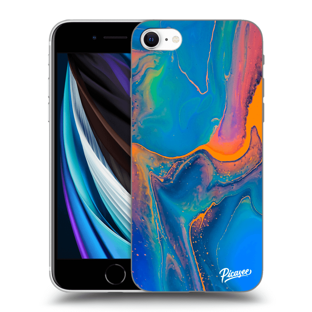Picasee silikonový černý obal pro Apple iPhone SE 2022 - Rainbow
