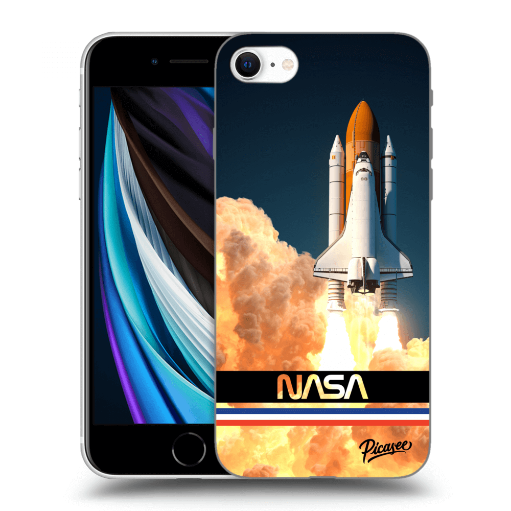 Picasee silikonový černý obal pro Apple iPhone SE 2022 - Space Shuttle