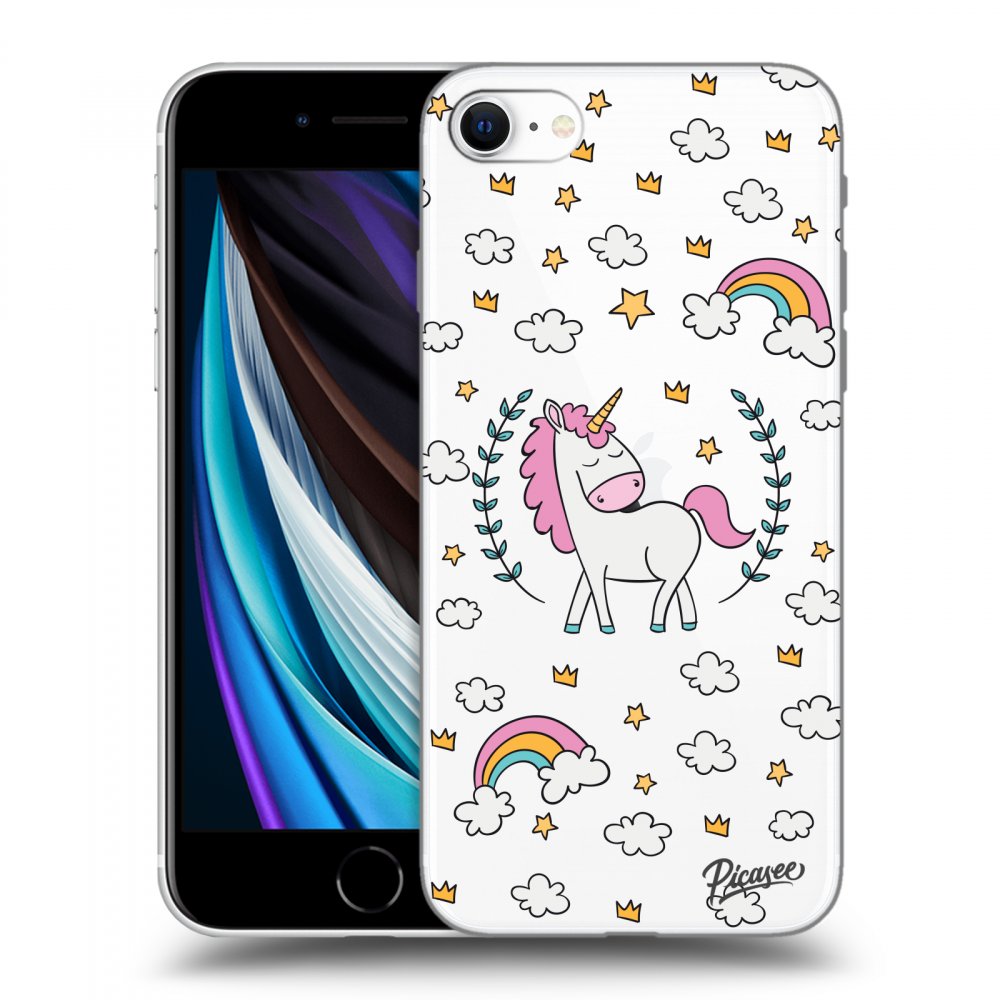 Picasee silikonový průhledný obal pro Apple iPhone SE 2022 - Unicorn star heaven