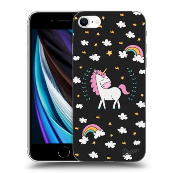 Picasee silikonový černý obal pro Apple iPhone SE 2022 - Unicorn star heaven