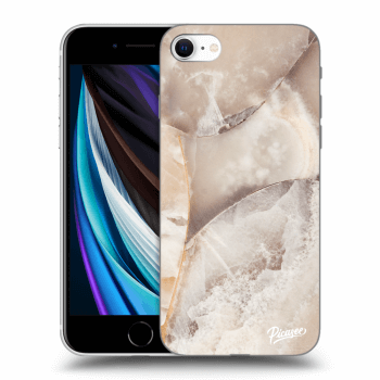 Picasee silikonový průhledný obal pro Apple iPhone SE 2022 - Cream marble
