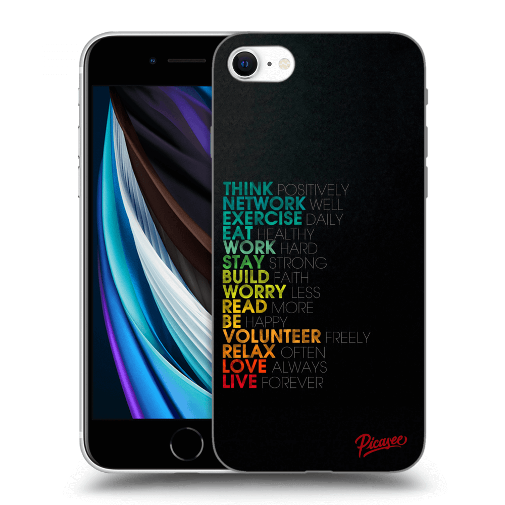 Picasee silikonový černý obal pro Apple iPhone SE 2022 - Motto life
