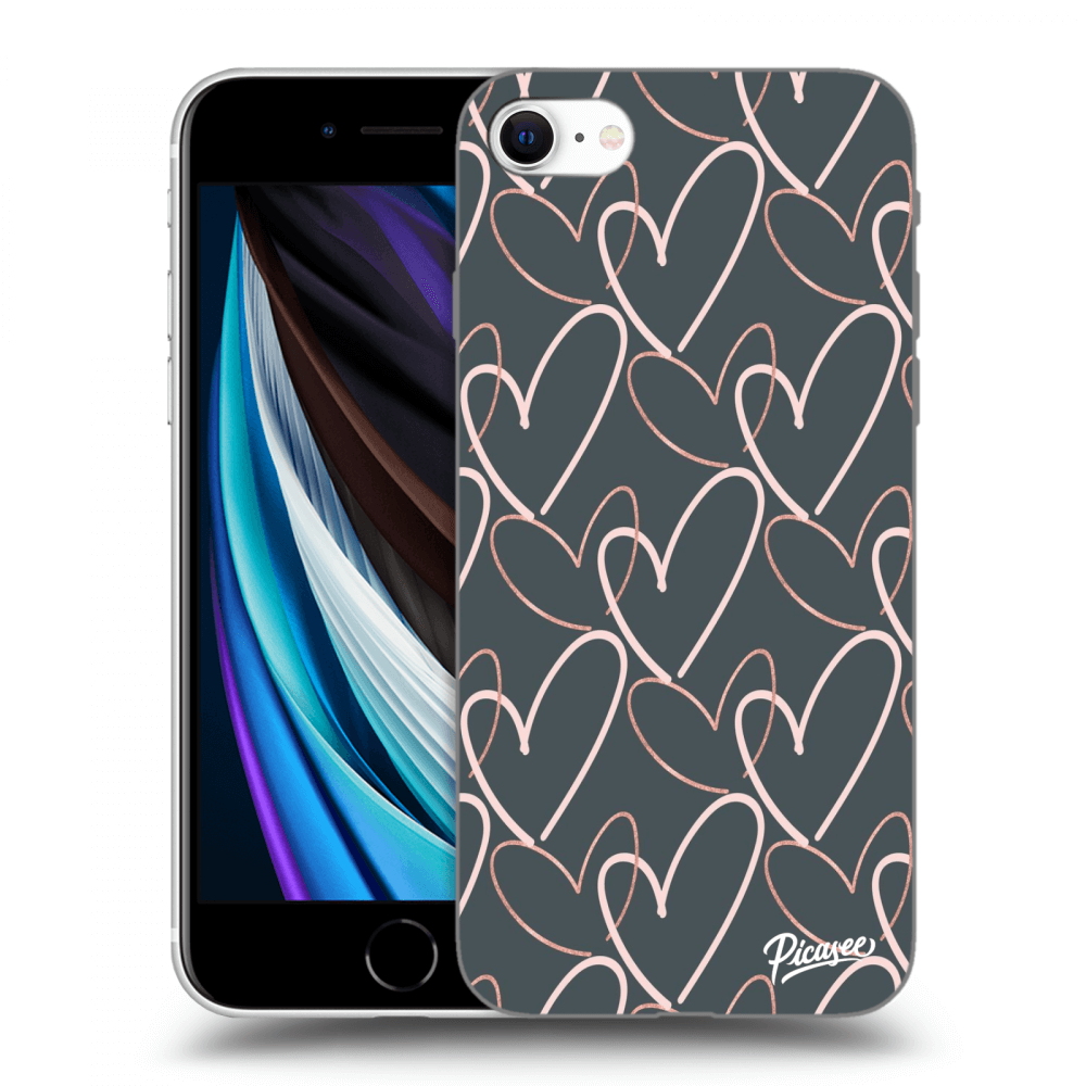 Picasee silikonový černý obal pro Apple iPhone SE 2022 - Lots of love