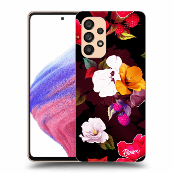 Picasee silikonový černý obal pro Samsung Galaxy A53 5G - Flowers and Berries