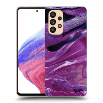 Picasee silikonový černý obal pro Samsung Galaxy A53 5G - Purple glitter