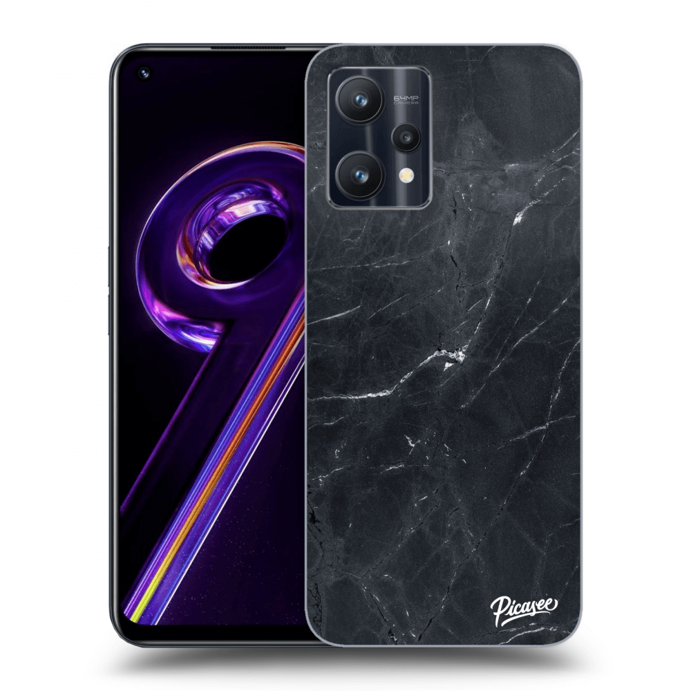 Picasee silikonový černý obal pro Realme 9 Pro 5G - Black marble