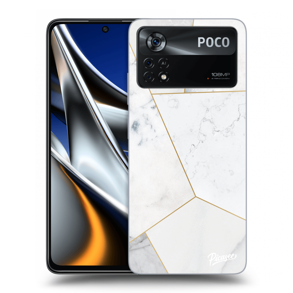 Picasee silikonový černý obal pro Xiaomi Poco X4 Pro 5G - White tile