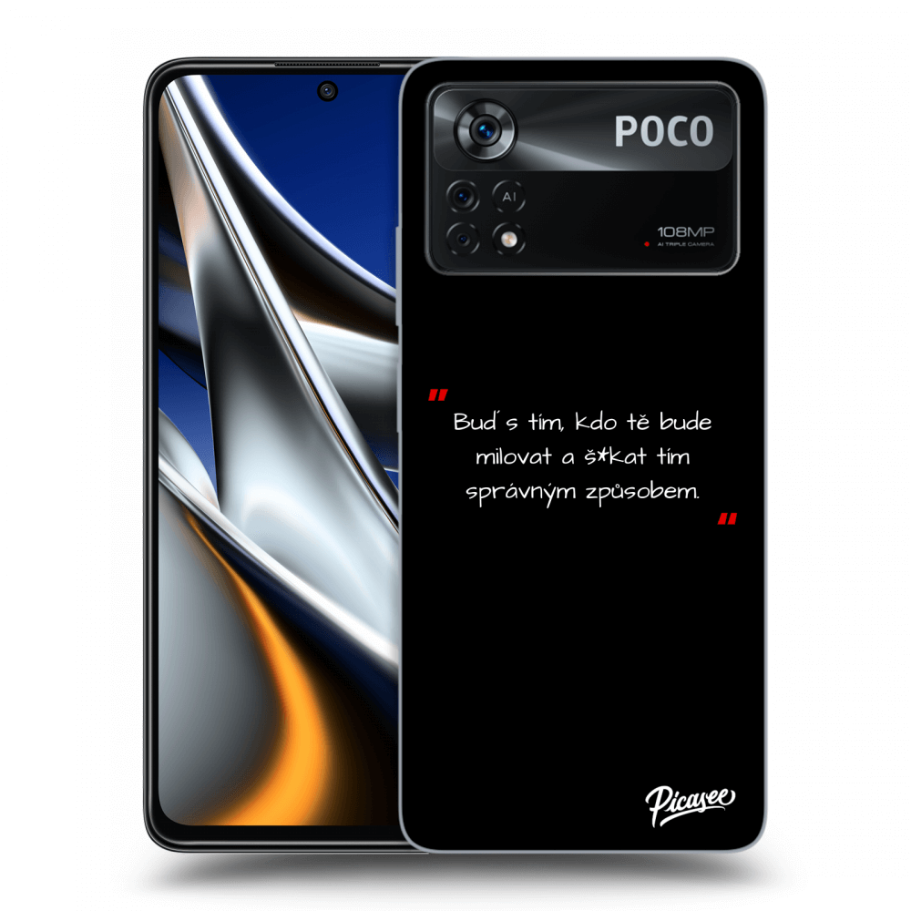 Picasee silikonový černý obal pro Xiaomi Poco X4 Pro 5G - Správná láska Bílá