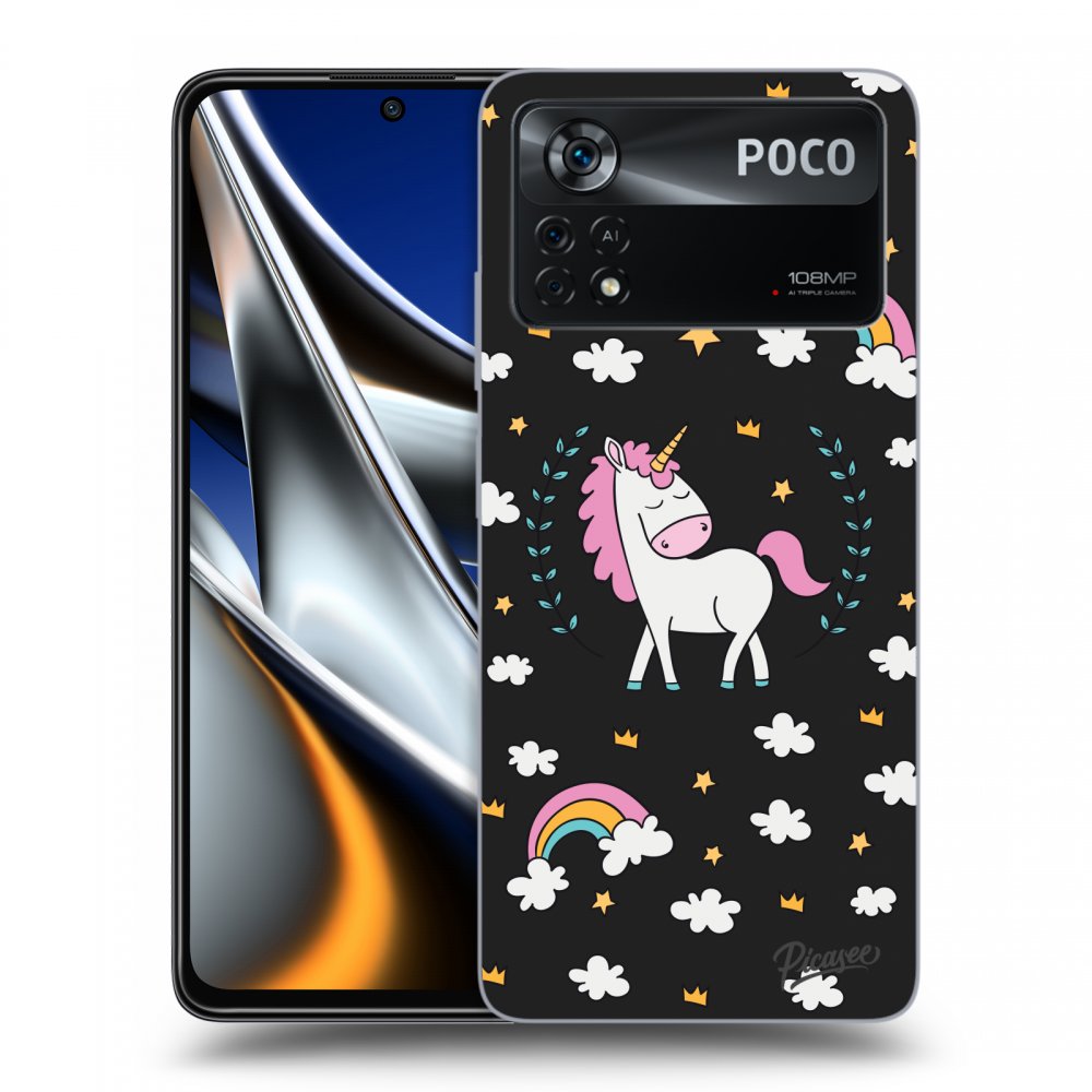 Picasee silikonový černý obal pro Xiaomi Poco X4 Pro 5G - Unicorn star heaven