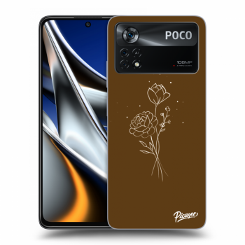 Obal pro Xiaomi Poco X4 Pro 5G - Brown flowers