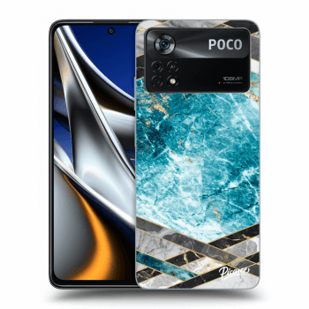 Picasee silikonový černý obal pro Xiaomi Poco X4 Pro 5G - Blue geometry