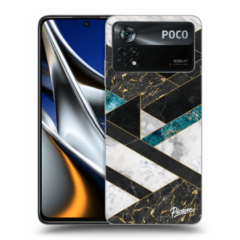 Picasee silikonový průhledný obal pro Xiaomi Poco X4 Pro 5G - Dark geometry