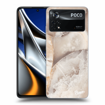 Picasee silikonový průhledný obal pro Xiaomi Poco X4 Pro 5G - Cream marble