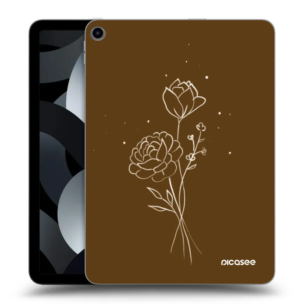 Picasee silikonový průhledný obal pro Apple iPad Air 5 10.9" 2022 - Brown flowers