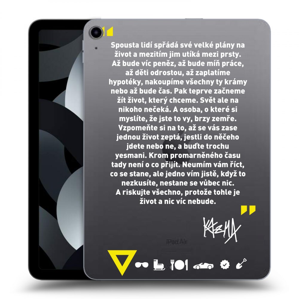 Picasee silikonový průhledný obal pro Apple iPad Air 5 10.9" 2022 - Kazma - BUĎTE TROCHU YESMANI