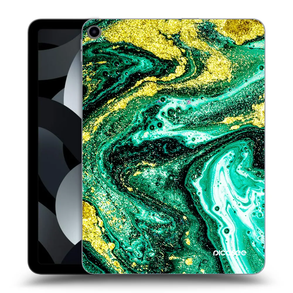 Picasee silikonový průhledný obal pro Apple iPad Air 5 10.9" 2022 - Green Gold