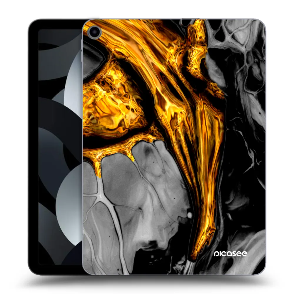 Picasee silikonový průhledný obal pro Apple iPad Air 5 10.9" 2022 - Black Gold