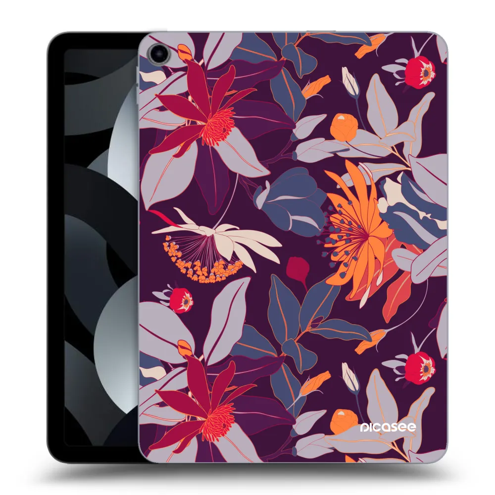Picasee silikonový průhledný obal pro Apple iPad Air 5 10.9" 2022 - Purple Leaf