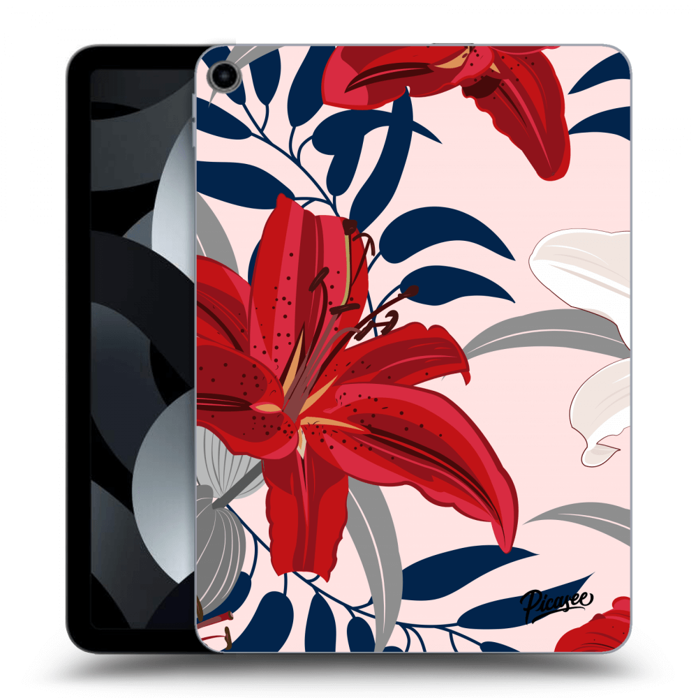 Picasee silikonový průhledný obal pro Apple iPad Air 5 10.9" 2022 - Red Lily