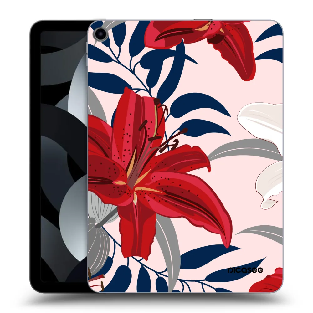 Picasee silikonový průhledný obal pro Apple iPad Air 5 10.9" 2022 - Red Lily