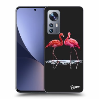 Picasee silikonový černý obal pro Xiaomi 12 - Flamingos couple