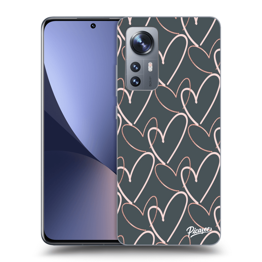 Picasee silikonový černý obal pro Xiaomi 12 - Lots of love