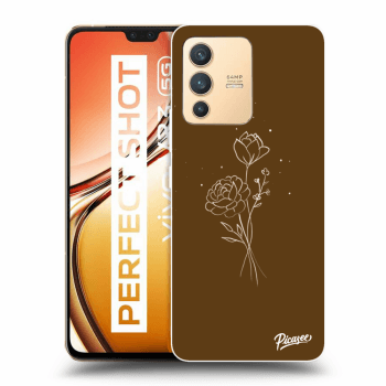 Obal pro Vivo V23 5G - Brown flowers