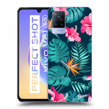 Obal pro Vivo V21 5G - Pink Monstera