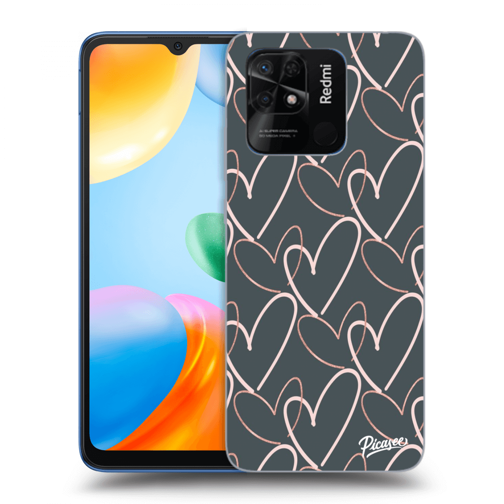 Picasee silikonový černý obal pro Xiaomi Redmi 10C - Lots of love